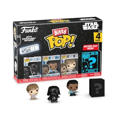 Abbildung von Funko Bitty Pop! SW Vader 4pkund eine Überraschungs Mini Figur 0.9 Inch (2.2 cm) Star Wars Sammlerstück Stapelbares Display Regal Inklusive Geschenkidee Party Tüten Strumpf