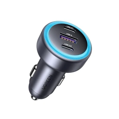 Abbildung von UGREEN 3 Ports Zigarettenanzünder USB C PD30W Auto Ladegerät Adapter 12V KFZ zubehör kompatibel mit iPhone 16/16 Pro/16 Pro Max/15/15 Max, ipad, Galaxy S24 GPS Navigation usw