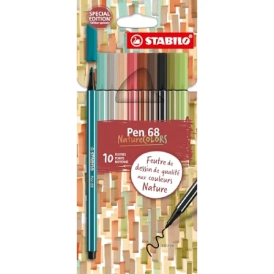 Abbildung von Premium Filzstift STABILO Pen 68 NatureCOLORS 10er Pack mit 10 verschiedenen Farben