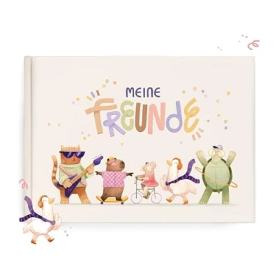Abbildung von mintkind Freundebuch Grundschule Tiere Kreatives Erinnerungsbuch mit Ausmalbildern, Fragen &amp; Platz für Fotos, Geschenk zur Einschulung Kinder