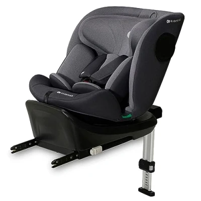 Abbildung von Kinderkraft I 360 Kindersitz 0 36 kg, SIZE 40 150 cm, Reboarder grad drehbar, Kinderautositz mit Isofix station, FWF und RWF, Verstellbare Kopfstütze/Rückenlehne Liegeposition, Grau