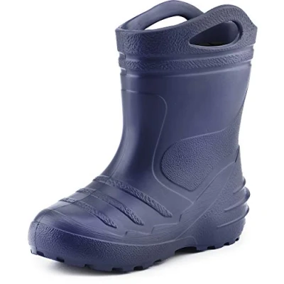 Abbildung von Ladeheid Gummistiefel Kinder federleichte Eva Regenstiefel für Mädchen und Jungen Thermo gefüttert KL051 (Dunkelblau, 26 EU)