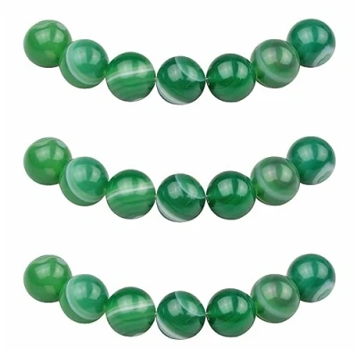 Abbildung von MJDCB Perlen zum Auffädeln 6mm 60 stück Grün Gestreifter Achat Halbedelsteine mit Loch Natürliche Lose Runde Steinperlen für Herstellung Schmuck Armbänder Halsketten