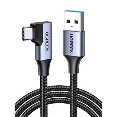 Abbildung von UGREEN USB C Kabel 5 Gbps Ladekabel Winkel 90 Grad auf Typ kompatibel mit Galaxy S23 S22 S10 A73, A72, A53, P30 Lite Mi 10, Note 9 iPhone 15,15 Pro,15 Pro Max(1m)
