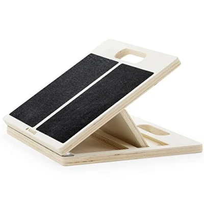 Abbildung von Navaris Stretch Board Waden Training Fuß Stretcher Wadenstrecker Fußstütze Fußablage Anti Rutsch Dehn aus Holz Stretching