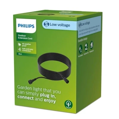 Abbildung von Philips Outdoor Niedervolt Verlängerungskabel 10 Meter, 24V, IP67 wasserfest, schwarz