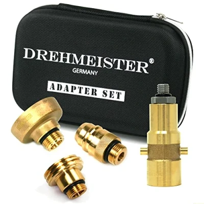 Abbildung von Drehmeister LPG Adapter Set M12 extra lang verstärkt Tankadapter mit Etui für Gasfahrzeuge Alle Europa Autogas (M12/W21.8)