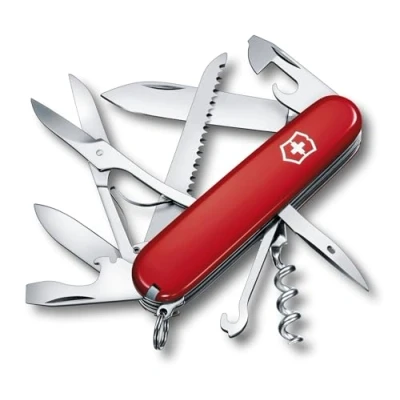 Abbildung von Victorinox Schweizer Taschenmesser Huntsman, Multitool, Swiss Army Knife mit 15 Funktionen, Klinge, Korkenzieher, Dosenöffner