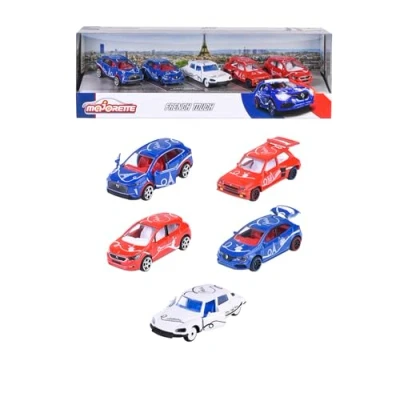 Abbildung von Majorette Auto Set French Touch (5 Autos) 5 Premium Spielzeugautos aus Metall im Paris Design (inkl. 2 Exklusive Modellautos), je 7,5 cm, für Kinder ab 3 Jahre, mit Freilauf &amp; Federung
