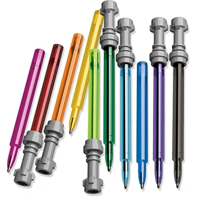 Abbildung von IQ LEGO Schreibwaren Star Wars Lichtschwert Gel Kugelschreiber 10er Pack mehrfarbige Cap Off Edition
