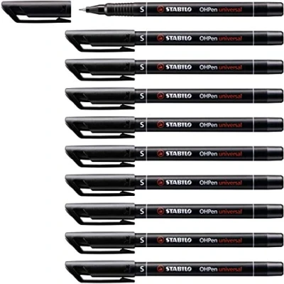 Abbildung von Folienstift STABILO OHPen universal permanent superfein 10er Pack schwarz