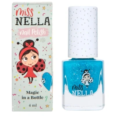 Abbildung von Miss Nella UNDER THE SEA abziehbarer Nagellack speziell für Kinder, Blau Glitzer, Peel Off Formel, ungiftig, wasserbasiert und geruchsneutral