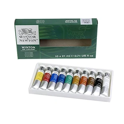 Abbildung von Winsor &amp; Newton 1490697 Winton Ölfarbe feine hochwertige Ölfarbe, gleichmäßiger Konsistenz, Lichtbeständig, hohe Deckkraft, Reich an Farbpigmenten 10 Ölfarbenset in 21 ml Tuben