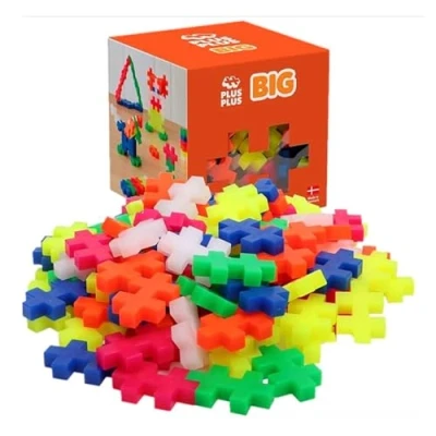 Abbildung von Plus 9603411 Kreativ Bausteine, Big Neon Set, Geniales Konstruktionsspielzeug, 100 Teile