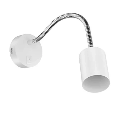 Abbildung von ledscom.de Leselampe/Wandleuchte WAIKA, Schwanenhals, Schalter, weiß matt, 1x GU10 max. 60W
