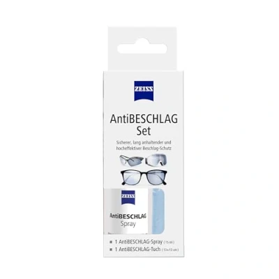 Abbildung von ZEISS AntiBeschlag Spray mit 15ml Inhalt inklusive einem Brillen Reinigungstuch für einen lang anhaltenden Beschlagschutz auch bei hoher Luftfeuchtigkeit