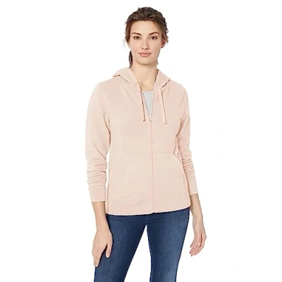 Abbildung von Amazon Essentials Damen Hoodie mit Langem Reißverschluss aus French Terry Fleece (Erhältlich in Übergröße), Hellrosa, XXL