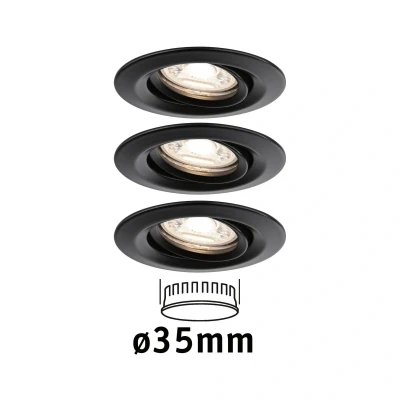 Abbildung von Paulmann 92970 Nova Mini Plus LED Einbauleuchte Coin rund schwenkbar 1x4,2W EasyDim dimmbar Schwarz matt Einbaulampe Aluminium Warmweiß 2700K, 42 W