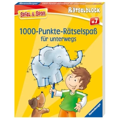 Abbildung von 1000 Punkte Rätselspaß für unterwegs Rätselbuch ab 7 Jahre, Reisespiele Kinder (Spiel &amp; Spaß Rätselblock)