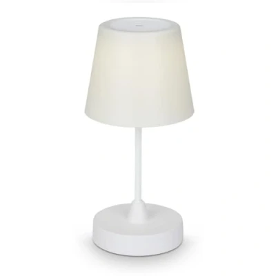 Abbildung von BRILONER Leuchten LED Außen Tischlampe Akku, Dimmbar, Tischleuchte Kabellos, Dekolampe, Touchfunktion, IP44, 4000K Neutralweiß, Weiß, 300x145mm (HxD), 7032 416