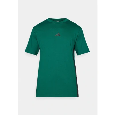 Abbildung von adidas Herren Essential Three Stripes Single Jersey Tee, Collegiate Green/Black, S