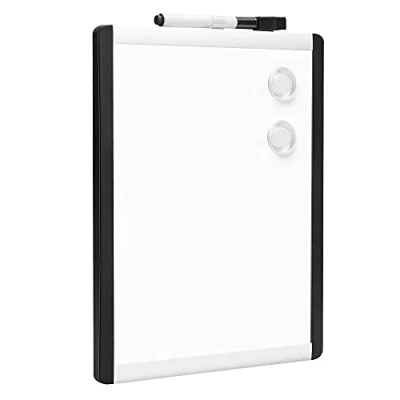 Abbildung von Amazon Basics Magnetische, trocken abwischbare Tafel, Kunststoff/Aluminiumrahmen, 21,6 cm x 28 cm, Weiß