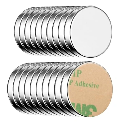 Abbildung von ECENCE Neodym Magnete 20 Stck. runde Klebe selbstklebend 10x1,5mm hochwertige NiCuNi Beschichtung Scheibenmagnete