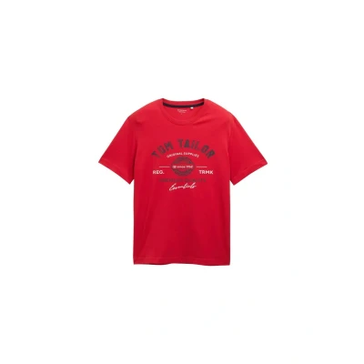 Abbildung von TOM Tailor LOGO TEE Tshirt print, Herren, Größe: Medium, Samba red