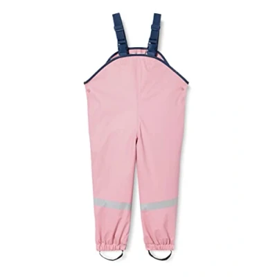 Abbildung von Playshoes Matschhose Regenlatzhose Fleece Futter Unisex Kinder Wind und wasserdichte Regenhose Regenbekleidung, rosa Pastell, 86