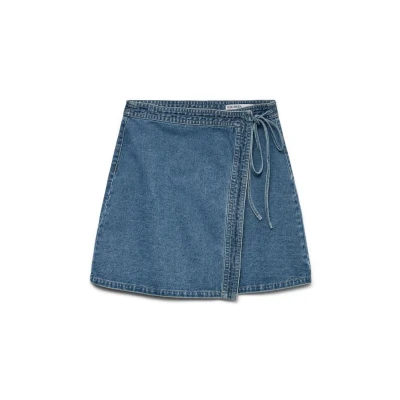Abbildung von Vero Moda Vmliza WRAP Skirt Jeansrock, Damen, Größe: XS, Medium blue denim