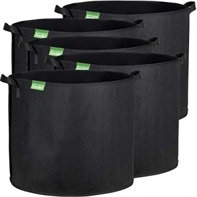Abbildung von GardenMate 5X 95L Pflanzsack aus Vliesstoff Ø53.3cm Höhe 42cm Blackline