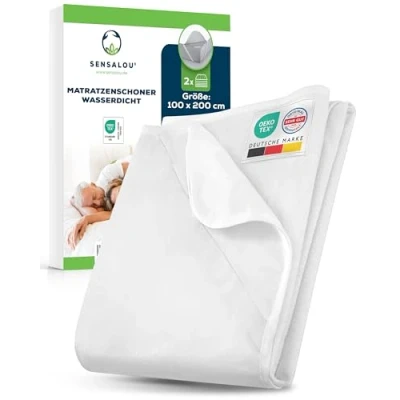 Abbildung von Sensalou Matratzenschoner Wasserdicht Nässeschutz Matratzenauflage 100 x 200 cm (2 Set)