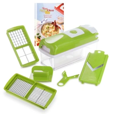 Abbildung von Genius Nicer Dicer Smart 6 Pieces Food Chopper Multi Cutter Slicer Slicing Grating Dicing Fruit + Vegetable Mandolin NEW