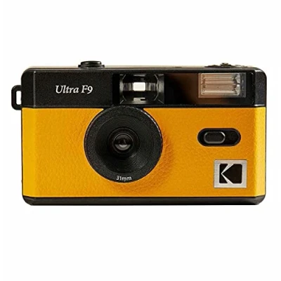 Abbildung von KODAK 490172 Ultra F9 35 mm Filmkamera, Retro Stil, fokusfrei, wiederverwendbar, eingebauter Blitz, einfach zu bedienen (Kodak Yellow)