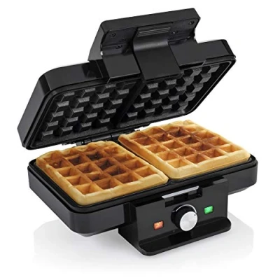 Abbildung von Tristar WF 1165 Waffeleisen zwei Waffeln pro Durchang, antihaftbeschichtet, 1000 Watt, regelbarer Thermostat