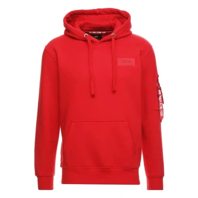 Abbildung von Alpha Industries BACK Print Kapuzenpullover, Herren, Größe: 3XL, Speed red