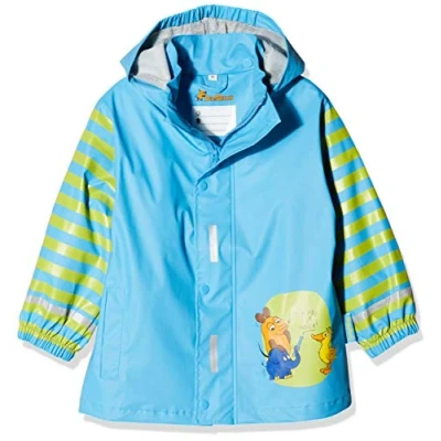 Abbildung von Playshoes Regenjacke Unisex Kinder Wind und wasserdicht Regenmantel Regenbekleidung, blau Die Maus, 104