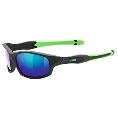 Abbildung von uvex sportstyle 507 Sonnenbrille für Kinder verspiegelt inkl. Kopfband black matt green/green one size