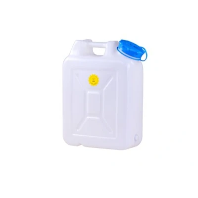Abbildung von hünersdorff Weithalskanister/Abklärkanister/Mehrzweckkanister mit großer Öffnung zur einfachen Innenreinigung, UV Schutz, Made in Germany, 22 l, weiß