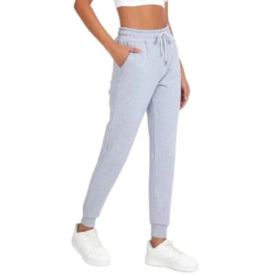 Abbildung von COMEOR Jogginghose Damen Baumwolle Sporthose Lang Warme Trainingshosen, Frauen Freizeithosen, Sweatpants mit Regular Passform für Fitness, Yoga, Freizeit (Grau L)
