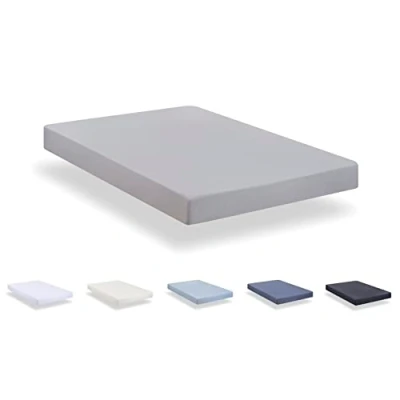 Abbildung von Todocama Spannbettlaken aus gebürsteter Mikrofaser, extra weich, für Bett 105 x 190/200 cm, Hellgrau