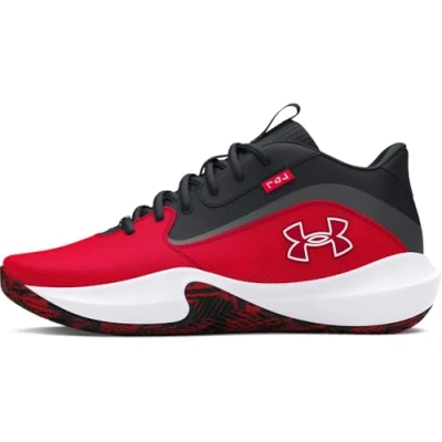 Abbildung von Under Armour Unisex UA Lockdown 7, strapazierfähige Basketballschuhe, leichte und atmungsaktive Sportschuhe, Rot, Schwarz, 44 EU
