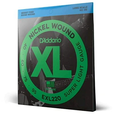 Abbildung von D&#039;Addario E Bass Gitarrensaiten Saiten Bassgitarre Strings Guitar EXL220 Super Light, 40 95 Long Scale