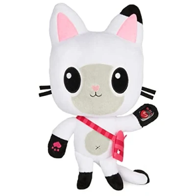 Abbildung von Gabby‘s Dollhouse, 33cm große Plüsch Katze Talking Pandy Paws (deutsch: Panda Pfötchen) mit Lichtern, 2 englischen Liedern und 10 Geräuschen, geeignet für Kinder ab 3 Jahren