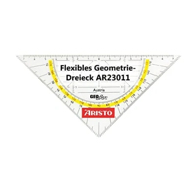 Abbildung von Aristo AR23011 Flex Geometrie Dreieck (Hypotenuse 16 cm, flexibel, nahezu unzerbrechlich, Facetten, Kunststoff) transparent