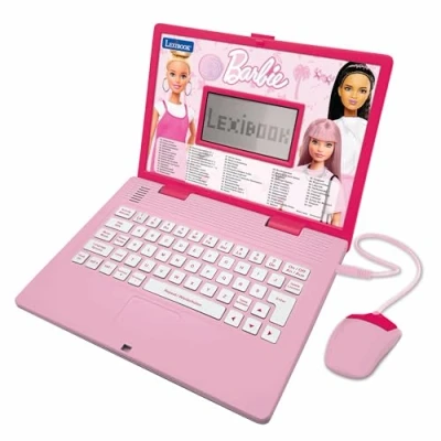 Abbildung von Lexibook Barbie, Pädagogischer und zweisprachiger Laptop in Englisch/Deutsch, Spielzeug für Kinder mit 124 Aktivitäten zum Lernen, Spielen Musik, Rosa, JC598BBi3