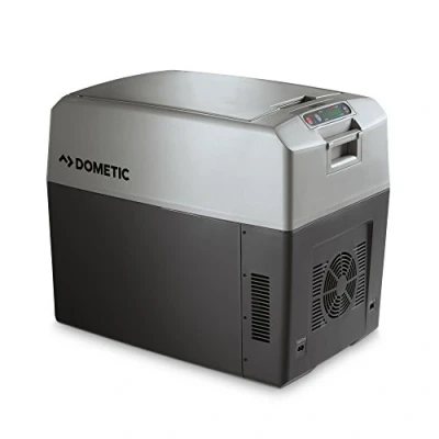 Abbildung von DOMETIC TropiCool TC 35FL tragbare elektrische Kühlbox/Heizbox, 33 Liter, 12/24 V DC und 220 240 AC für Auto, Lkw, Boot, Reisemobil Steckdose, Dunkelgrau/Hellgrau