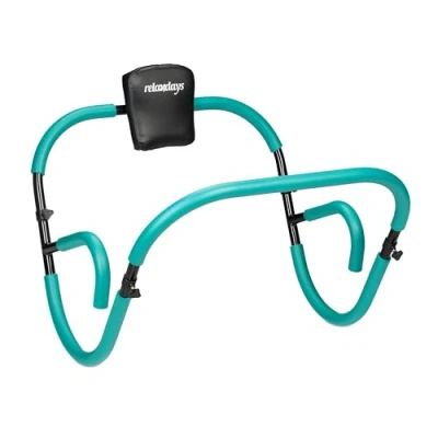 Abbildung von Relaxdays Bauchtrainer, Bauchmuskeltrainer, HxBxT: 66 x 71 cm, effektives Training zuhause, Sit Ups, türkis/schwarz