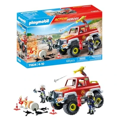 Abbildung von PLAYMOBIL Action Heroes Feuerwehrtruck Feuerwehrauto Spielzeugauto Spielzeug für Kinder ab 4 Jahren 71824