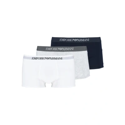 Abbildung von Emporio Armani Trunk 3 PACK Boxerbriefs, Herren, Größe: Medium, White/heather gray/navy blue